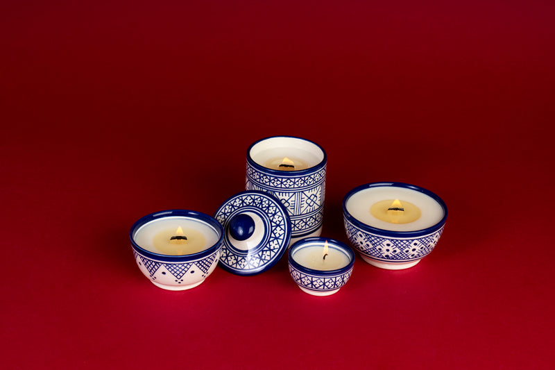 Beautiful Moroccan Candles Lit Wooden Wick