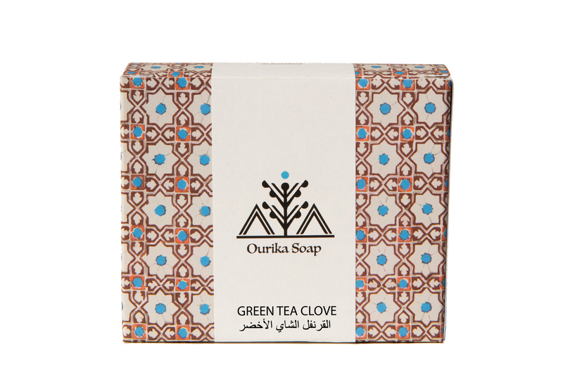  Green tea  Clove Organic Casablanca soap bar . Moroccan tile packaging